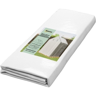 Foto van Outsunny Kasfolie Kunststof 140L x 143B x 190H cm Wit