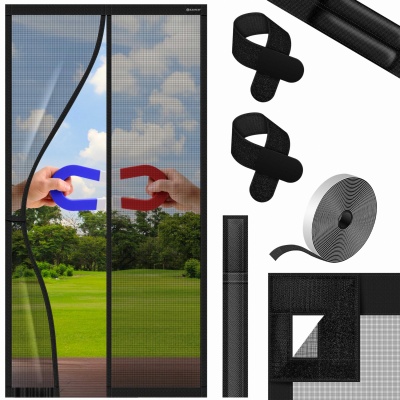 Foto van KESSER® Magnetisch vliegengordijn deurinsectenhor 100 x 220 cm magnetisch deurgordijn beschermend sc