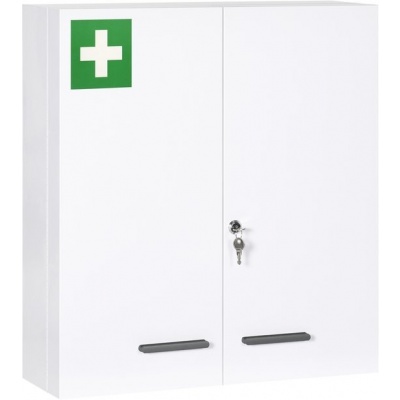 Foto van Kleankin medicijnkast met slot en 3 planken - wit