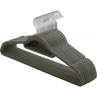 Foto van Songmics - Fluwelen Kledinghangers - 20 Stuks - Antislip - Grijs