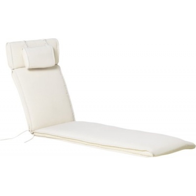 Foto van Outsunny - Stoelkussen met Hoofdkussen - Veters - Polyester - Wit