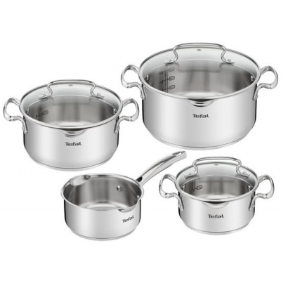 Foto van Tefal Duetto+ Pannenset - 4-delig - Inductiegeschikt - RVS - Inclusief Deksel