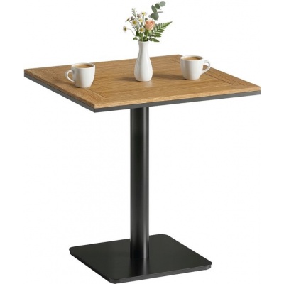 Foto van Outsunny Salontafel - Metaal, WPC - 70x70x74 cm - Natuurhout