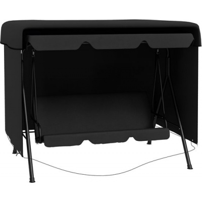 Foto van Outsunny Buiten schommelhoes - PE - L215 x B155 x H150 cm - Zwart