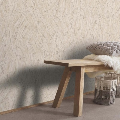 Foto van Erismann Vliesbehang lichtbruin met glitter en spatelstructuur 10301-02