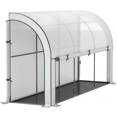 Foto van Outsunny Kunststof en staal, wit - 300L x 80B x 157H cm - Kweekkas