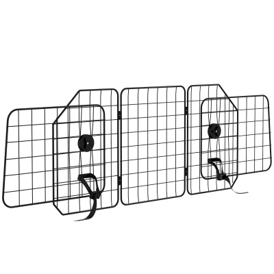 Foto van PawHut Hondenhek, verstelbaar, staal, zwart, 93-150 x 42 cm, voor in de kofferbak