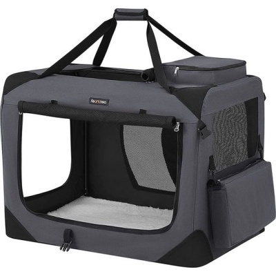 Foto van Opvouwbare hondenkooi - transportbox - grijs - 81 x 58 x 58 cm