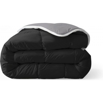 Foto van Zelesta® Everyday Duo Zwart & Antraciet 200x200cm - Wasbaar dekbed zonder hoes