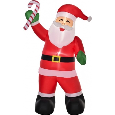 Foto van HOMCOM Opblaasbare Kerstman 250 cm in Wit, Rood en Groen