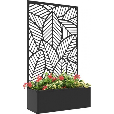Foto van Outsunny Zwarte Metalen Plantenbak