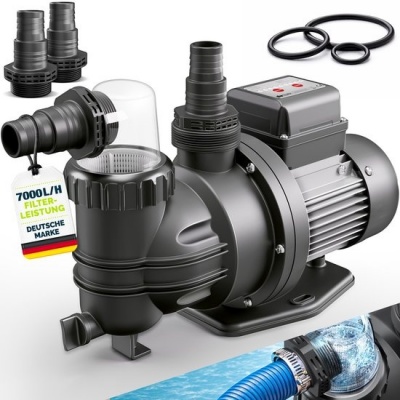 Foto van tillvex® Filterpomp voor Zwembad met Timer 7.000L/u & 250W | Zelfinzuigend voor 22m³ Zwembaden