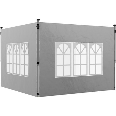Foto van Outsunny Zijwanden voor partytent - Oxford, kunststof - 295B x 195H cm - Lichtgrijs