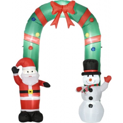 Foto van HOMCOM Opblaasbare kerstboog Meerkleurig 198 x 80 x 245 cm van polyester