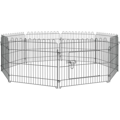 Foto van PawHut - Puppyhek - Vergrendelbare grendel - Roestvrij staal - 8 Panelen
