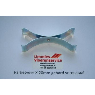 Parketveer X 20mm gehard verenstaal Foto van Parketveer X 20mm gehard verenstaal