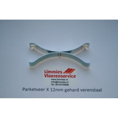 Parketveer X 12mm gehard verenstaal Foto van Parketveer X 12mm gehard verenstaal