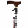 Afbeelding van Wandelstok met drukknopbediening beige/geruit