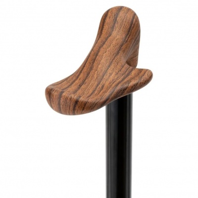 Wandelstok ergonomisch houtprint links Foto van Wandelstok ergonomisch houtprint links
