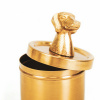 Bild von Goldenes Glas Dachshund - mit Lid-Gold 9x9x11cm