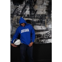 Hoodie - Donar Geborduurd - Blauw/Wit