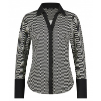 Lady Day Sharlyn blouse off white zig zag