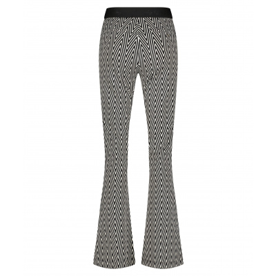 Foto van Lady Day Telice Flared broek off white zig zag