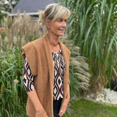 Foto van Iz Naiz blouson ruit bruin 
