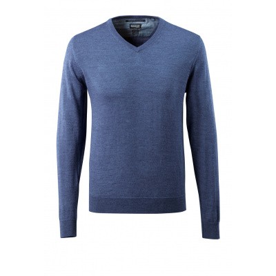 Gebreide trui V hals, met merinowol | 50635 989 | 041 blauw Gebreide trui V hals, met merinowol | 50635 989 | 041 blauw