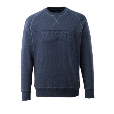 Sweatshirt met Mascot in flockprint | 17184-830 | 066-gewassen donkerblauw denim Sweatshirt met Mascot in flockprint | 17184-830 | 066-gewassen donkerblauw denim