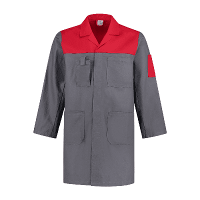 Bestex Stofjas 2-kleurig 100% katoen| SJ1002KL | 0882-grijs/rood Bestex Stofjas 2-kleurig 100% katoen| SJ1002KL | 0882-grijs/rood