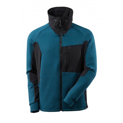 Sweater met rits, hoge kraag | 17484-319 | 04409-donkerpetrol/zwart Sweater met rits, hoge kraag | 17484-319 | 04409-donkerpetrol/zwart