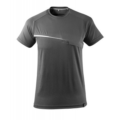 T-shirt met borstzak, vochtafdrijvend | 17782-945 | 018-donkerantraciet T-shirt met borstzak, vochtafdrijvend | 17782-945 | 018-donkerantraciet