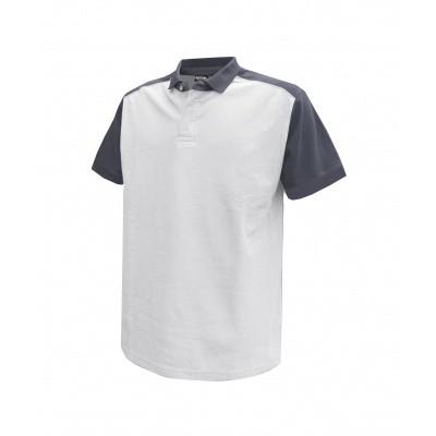 Dassy polo CESAR | 710004 | wit/cementgrijs Dassy polo CESAR | 710004 | wit/cementgrijs