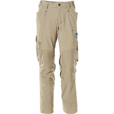 Trousers with kneepad pockets, stretch licht kaki Trousers with kneepad pockets, stretch licht kaki
