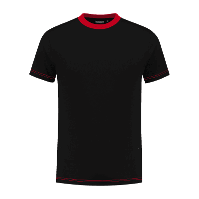 Indushirt TS 180 T-shirt zwart-rood Indushirt TS 180 T-shirt zwart-rood
