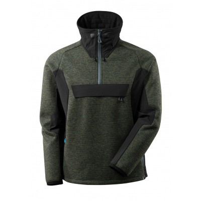 Gebreid jack met korte rits en membraan | 17005-309 | 03309-mosgroen/zwart Gebreid jack met korte rits en membraan | 17005-309 | 03309-mosgroen/zwart