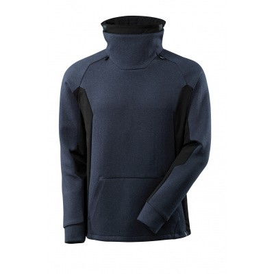 Sweater met hoge verstelbare kraag | 17584-319 | 01009-donkermarine/zwart Sweater met hoge verstelbare kraag | 17584-319 | 01009-donkermarine/zwart