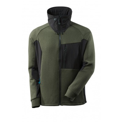 Sweater met rits, hoge kraag | 17484-319 | 03309-mosgroen/zwart Sweater met rits, hoge kraag | 17484-319 | 03309-mosgroen/zwart
