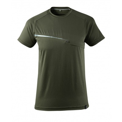 T-shirt met borstzak, vochtafdrijvend | 17782-945 | 033-mosgroen T-shirt met borstzak, vochtafdrijvend | 17782-945 | 033-mosgroen