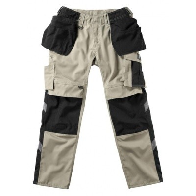 MASCOT Unique werkbroek met spijkerzakken licht kaki/zwart | 17631-442 MASCOT Unique werkbroek met spijkerzakken licht kaki/zwart | 17631-442