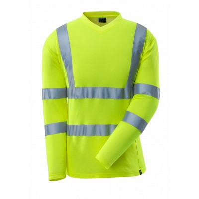 T-shirt, V-hals, lange mouwen, klasse 3 | 18281-995 | 017-hi-vis geel T-shirt, V-hals, lange mouwen, klasse 3 | 18281-995 | 017-hi-vis geel