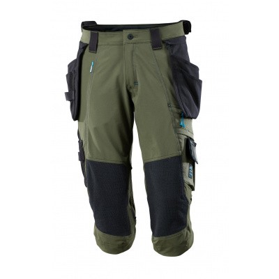 Driekwart broek, spijkerzakken, stretch | 17049-311 | 033-mosgroen Driekwart broek, spijkerzakken, stretch | 17049-311 | 033-mosgroen