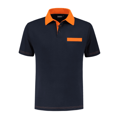 Indushirt PS 200 Polo-shirt marine-oranje Indushirt PS 200 Polo-shirt marine-oranje