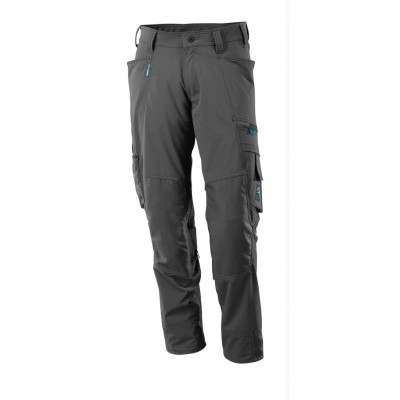 Trousers with kneepad pockets, stretch donker antraciet Trousers with kneepad pockets, stretch donker antraciet