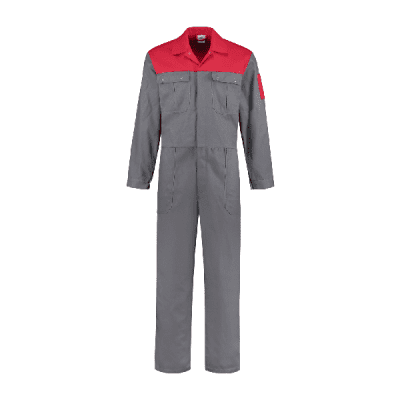 Bestex Overall 2 kleurig 100% katoen| OVK2KL | 0882-grijs/rood Bestex Overall 2 kleurig 100% katoen| OVK2KL | 0882-grijs/rood