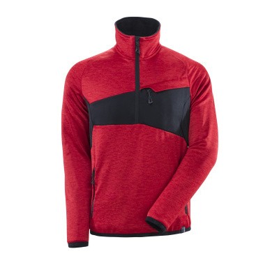 Mascot 18003 Fleece sweater met halve rits signaal rood/zwart Mascot 18003 Fleece sweater met halve rits signaal rood/zwart