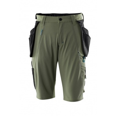 Shorts, afneembare spijkerzakken,stretch | 17149-311 | 033-mosgroen Shorts, afneembare spijkerzakken,stretch | 17149-311 | 033-mosgroen