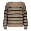 Afbeelding van Red Button sweater SRB4616 - Fuzzy stripe - Latte/Black
