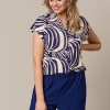 Afbeelding van &Co Women blouse Valetta Weave - Blue multi